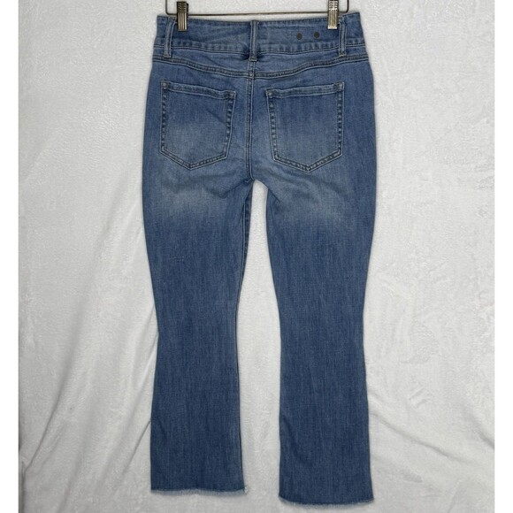 CABI Hi-Low Crop Jeans Size 2 Raw Hem Stretch Cropped Style #6070 - Picture 8 of 16